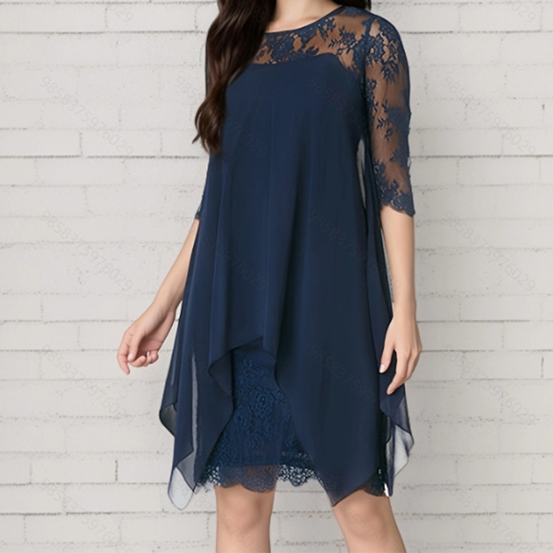 ✨ OFFRE À DURÉE LIMITÉE – 50% DE RÉDUCTION ! 💞 Robe Élégante pour Femme – Superposition de Dentelle, Ourlet Asymétrique & Tissu Polyester Doux – Parfaite pour les Mariages, Cocktails et Soirées – Bordeaux, Noir, Bleu – Tailles S à 3XL 🌸👗
