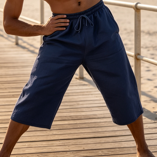 ⏰ 50 % de réduction – Offre limitée dans le temps 🌿 Pantalon en lin pour homme, longueur 7/8 ☀️ Ample, respirant et idéal pour l'été et les loisirs