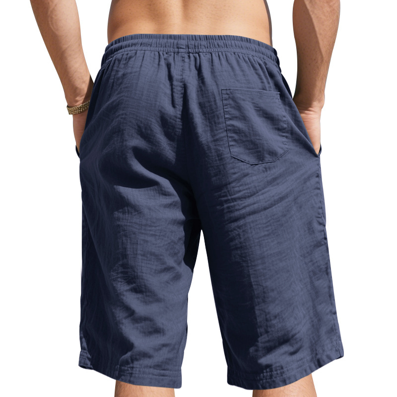⏰ 50 % de réduction – Offre limitée dans le temps 🌿 Pantalon en lin pour homme, longueur 7/8 ☀️ Ample, respirant et idéal pour l'été et les loisirs