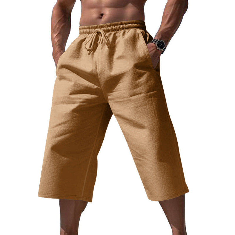 ⏰ 50 % de réduction – Offre limitée dans le temps 🌿 Pantalon en lin pour homme, longueur 7/8 ☀️ Ample, respirant et idéal pour l'été et les loisirs