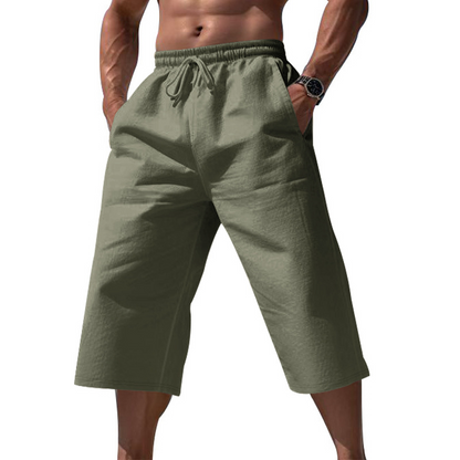 ⏰ 50 % de réduction – Offre limitée dans le temps 🌿 Pantalon en lin pour homme, longueur 7/8 ☀️ Ample, respirant et idéal pour l'été et les loisirs