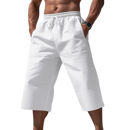 ⏰ 50 % de réduction – Offre limitée dans le temps 🌿 Pantalon en lin pour homme, longueur 7/8 ☀️ Ample, respirant et idéal pour l'été et les loisirs