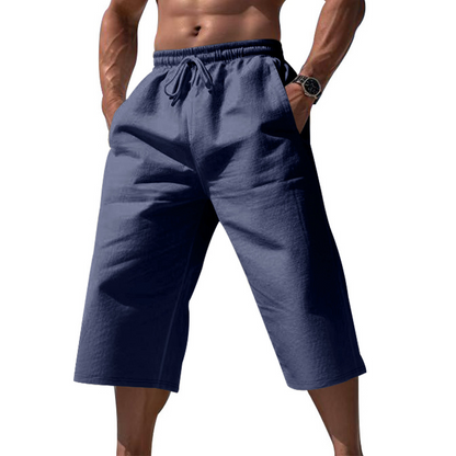 ⏰ 50 % de réduction – Offre limitée dans le temps 🌿 Pantalon en lin pour homme, longueur 7/8 ☀️ Ample, respirant et idéal pour l'été et les loisirs