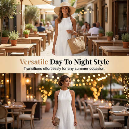 🌸🎉 -50% | Robe Vintage Femme en Coton et Lin avec Empiècements en Dentelle – Confortable, Élégante & Parfaite pour l'Été 2026