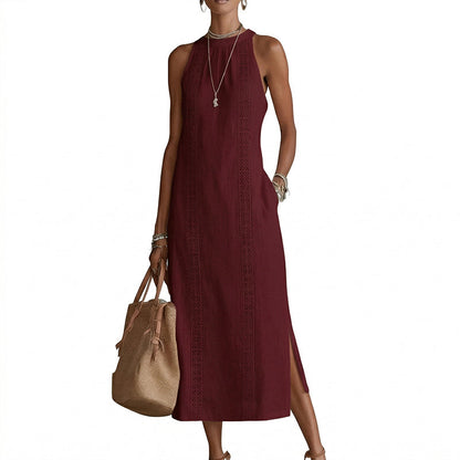 🌸🎉 -50% | Robe Vintage Femme en Coton et Lin avec Empiècements en Dentelle – Confortable, Élégante & Parfaite pour l'Été 2026