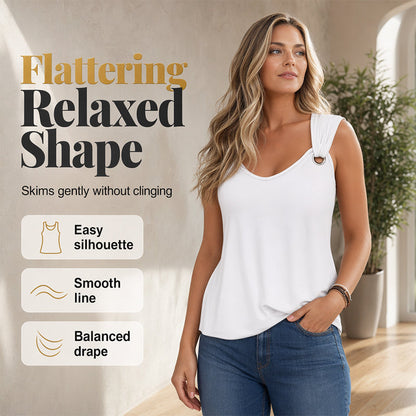 Débardeur d'été unie, coupe ample, pour femme