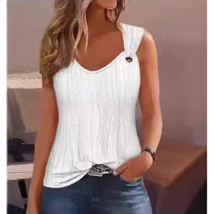 Débardeur d'été unie, coupe ample, pour femme