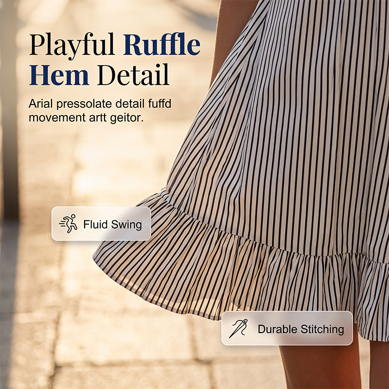 🔥-50%👗 Robe Femme Sans Manches 🌿 Robe décontractée rayée sans manches, col en V et volants pour l'été