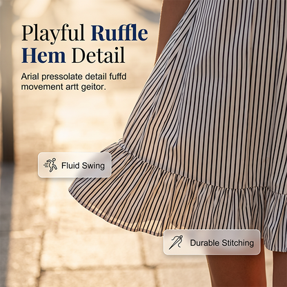 🔥-50%👗 Robe Femme Sans Manches 🌿 Robe décontractée rayée sans manches, col en V et volants pour l'été
