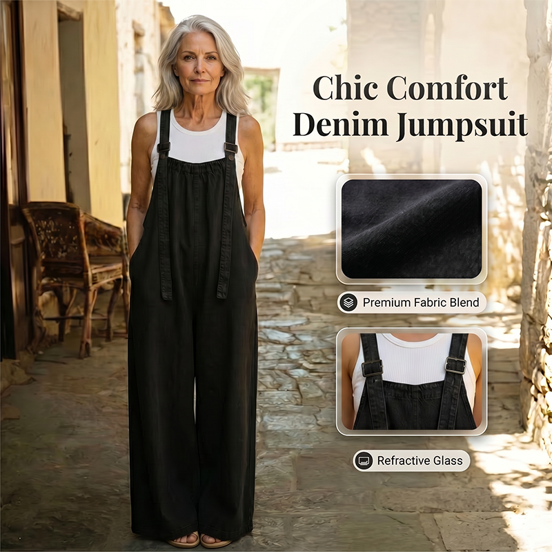 🔥-50%👖 Salopette Femme Style Jean Coupe Ample – Bretelles Réglables et Poches🤍 coupe fluide et confortable|Livraison gratuite