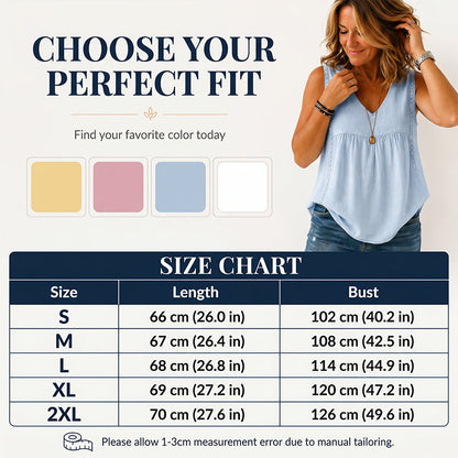 🔥-55%👚 Haut Femme Sans Manches Col en V – Maille Ajourée Douce et Décontractée