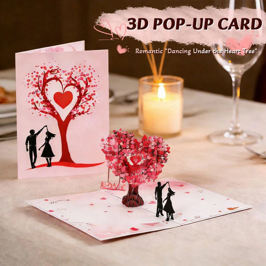 💖DERNIER JOUR DE SOLDES 50 % DE RÉDUCTION💕Carte anniversaire pop-up 3D - Motif romantique avec arbre et cœurs💌
