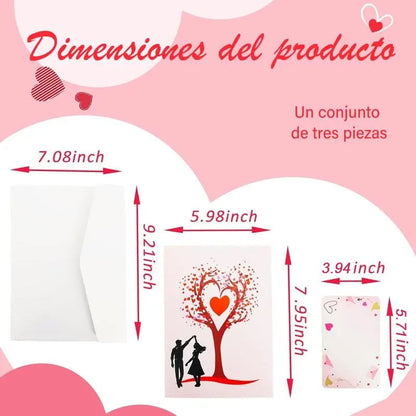 💖DERNIER JOUR DE SOLDES 50 % DE RÉDUCTION💕Carte anniversaire pop-up 3D - Motif romantique avec arbre et cœurs💌