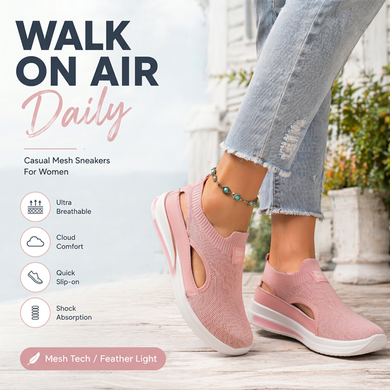🔥-58%👟 Chaussures de Marche Femme Slip-On Été – Tissu Maille Aéré et Semelle Amortissante