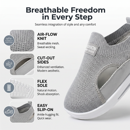 🔥-58%👟 Chaussures de Marche Femme Slip-On Été – Tissu Maille Aéré et Semelle Amortissante