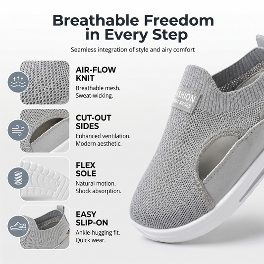 🔥-58%👟 Chaussures de Marche Femme Slip-On Été – Tissu Maille Aéré et Semelle Amortissante