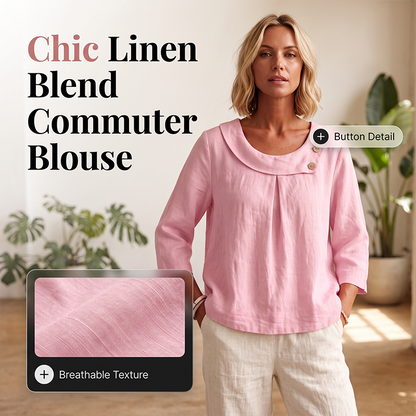 Nouveauté ✨🌸 Top respirant en coton et lin avec boutons décoratifs