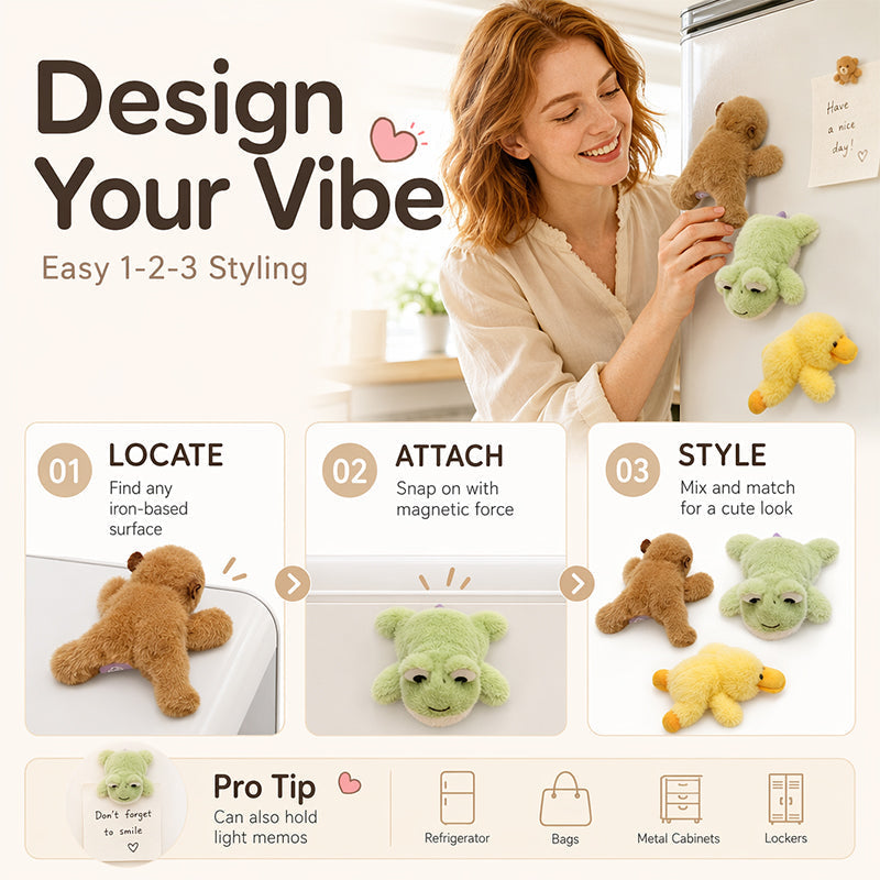 ⏳50 % de réduction pour une durée limitée⏰Adorable poupée en peluche à accrocher sur le frigo🐈‍⬛🐘🐇