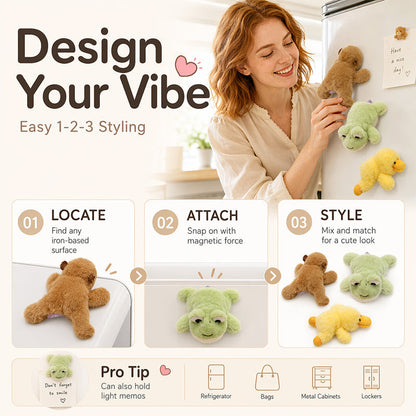 ⏳50 % de réduction pour une durée limitée⏰Adorable poupée en peluche à accrocher sur le frigo🐈‍⬛🐘🐇