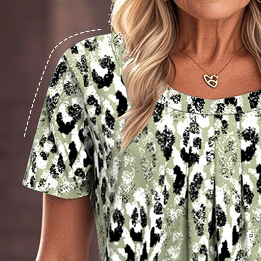 💥【OFFRE LIMITÉE -50%】🔥Top imprimé à col rond oversize | Coupe décontractée | Infrissable et respirant | Motif artistique unique | Vert/Violet/Bleu, tailles S à 3XL