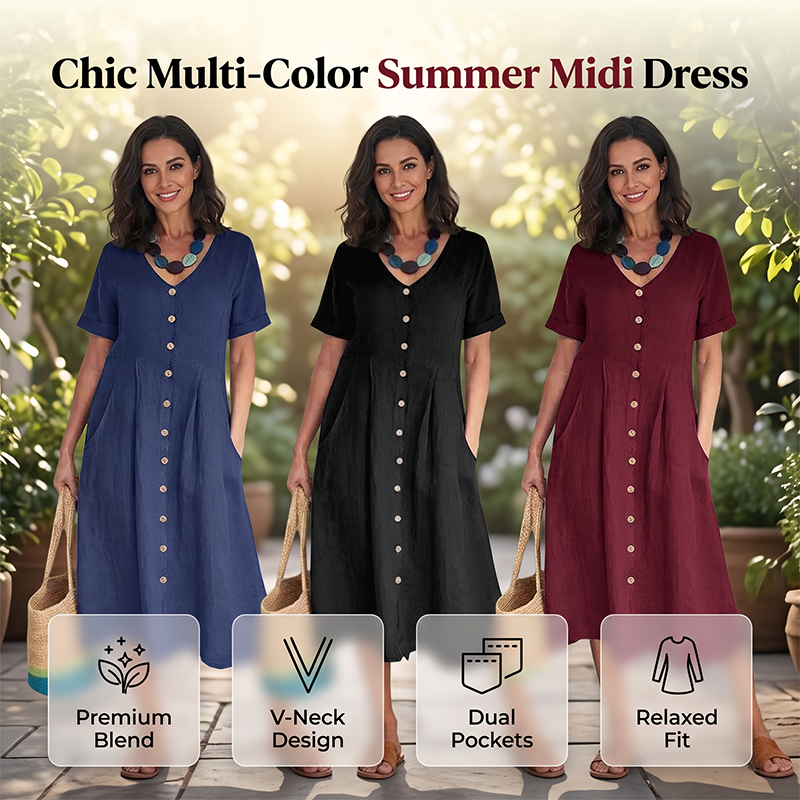 🎉 OFFRE LIMITÉE : 50 % DE RÉDUCTION ! 💕 Robe midi fluide d'été