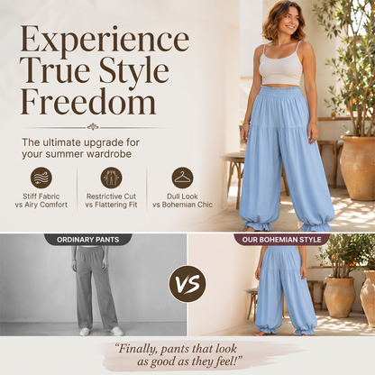 ⌛Offre à durée limitée : pantalon lanterne décontracté à ourlet volanté pour femme