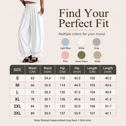 ⌛Offre à durée limitée : pantalon lanterne décontracté à ourlet volanté pour femme