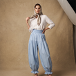 ⌛Offre à durée limitée : pantalon lanterne décontracté à ourlet volanté pour femme