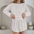 Ensemble 2 pièces d'été pour femme en maille ajourée