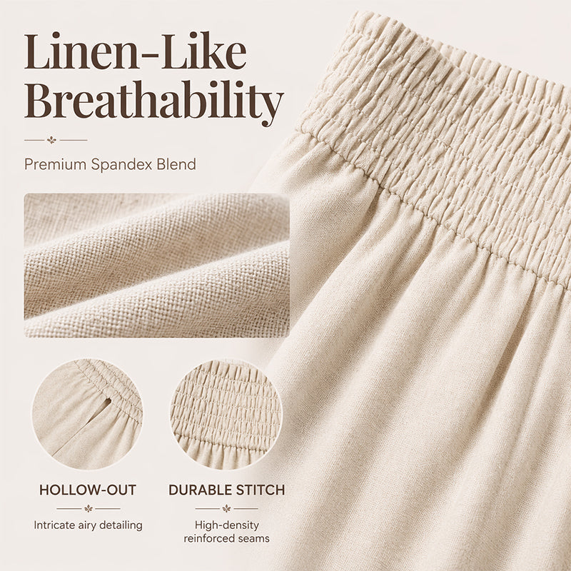 🎉 OFFRE LIMITÉE -50% ! 🌸 Ensemble Haut Halter Épaules Dénudées & Pantalon Large pour Femme – Élégance Boho & Respirabilité Lin ✨