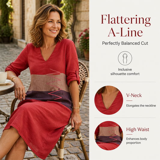 Robe décontractée à imprimé et col en V pour femme