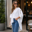 ⌛Offre à durée limitée – Chemise oversize asymétrique pour femme avec détails ajourés