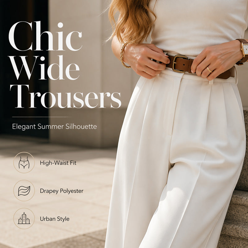 Nouveauté ✨👖 Pantalon fluide taille haute aux teintes douces – Une élégance sans effort, du bureau aux sorties en ville