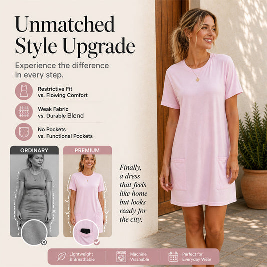 Robe t-shirt ample d'été pour femme, avec poches