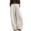 Pantalon décontracté pour femme, coupe ample et jambes larges