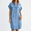 ⌛Offre à durée limitée – Robe chemise en jean ample pour femme