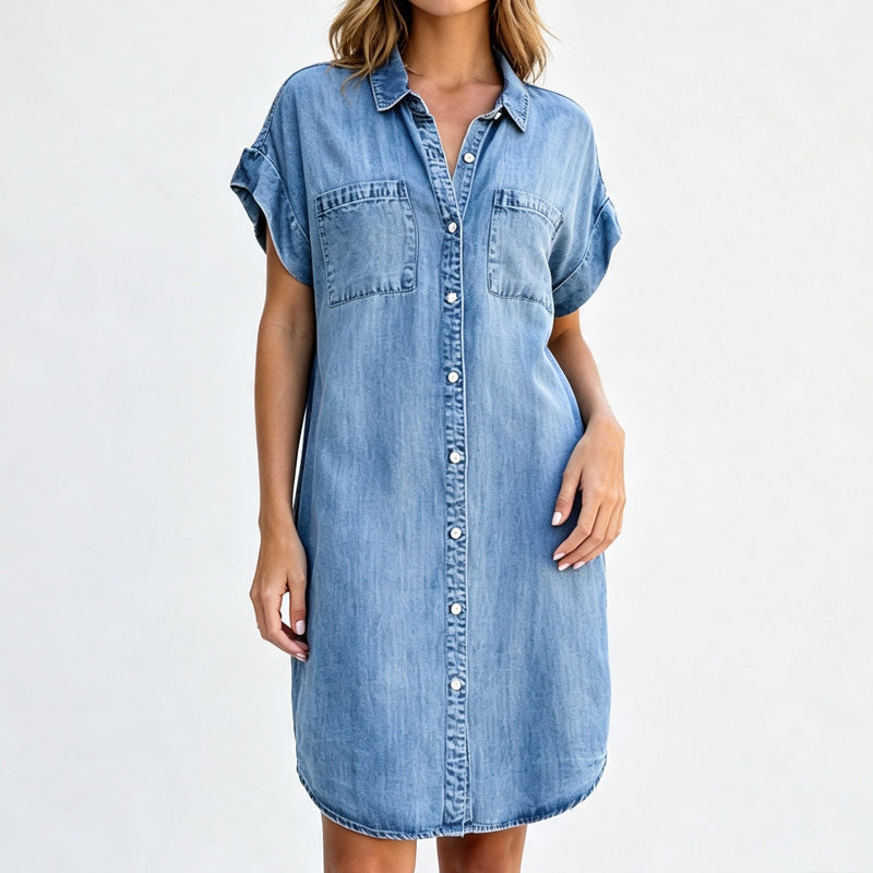 ⌛Offre à durée limitée – Robe chemise en jean ample pour femme