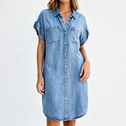 ⌛Offre à durée limitée – Robe chemise en jean ample pour femme