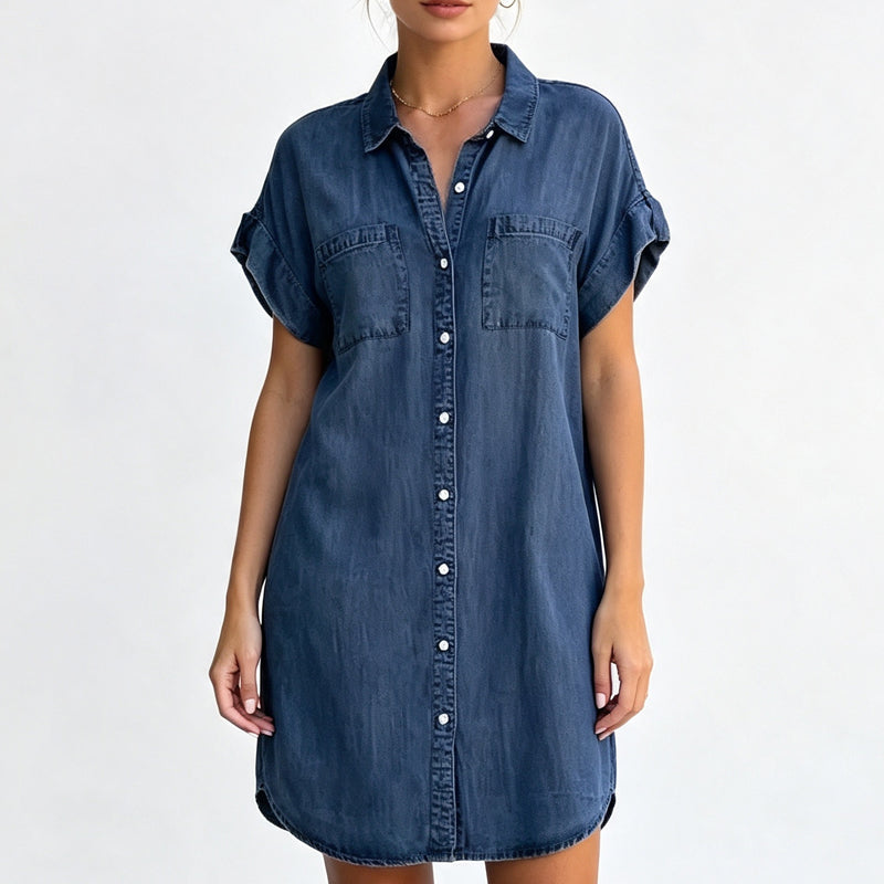 ⌛Offre à durée limitée – Robe chemise en jean ample pour femme