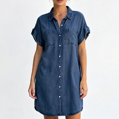 ⌛Offre à durée limitée – Robe chemise en jean ample pour femme