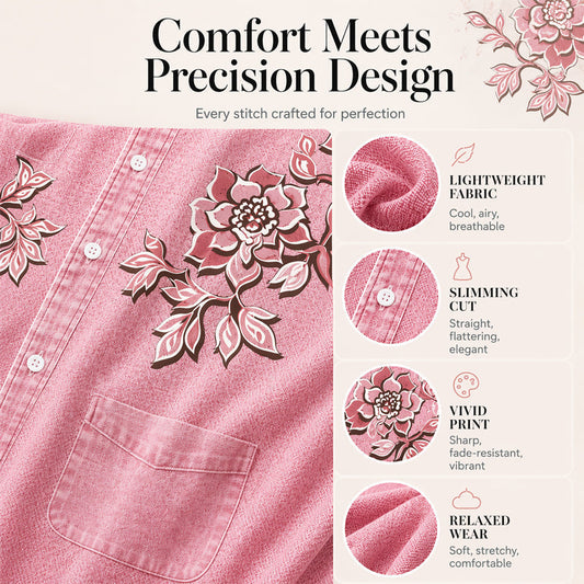 Robe pour femme en simili-jean à imprimé floral
