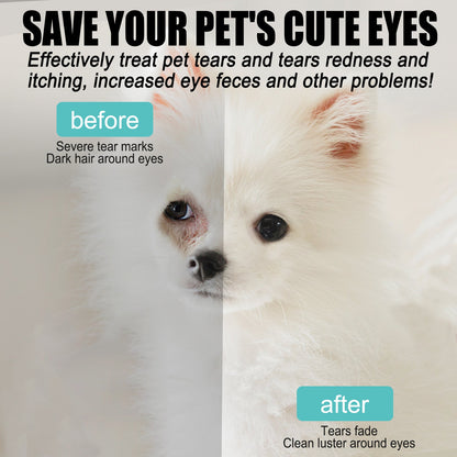 🐱🐶 Nettoyant et gouttes pour les yeux des animaux de compagnie – Formule douce au pH équilibré, sans danger pour les chiens et les chats