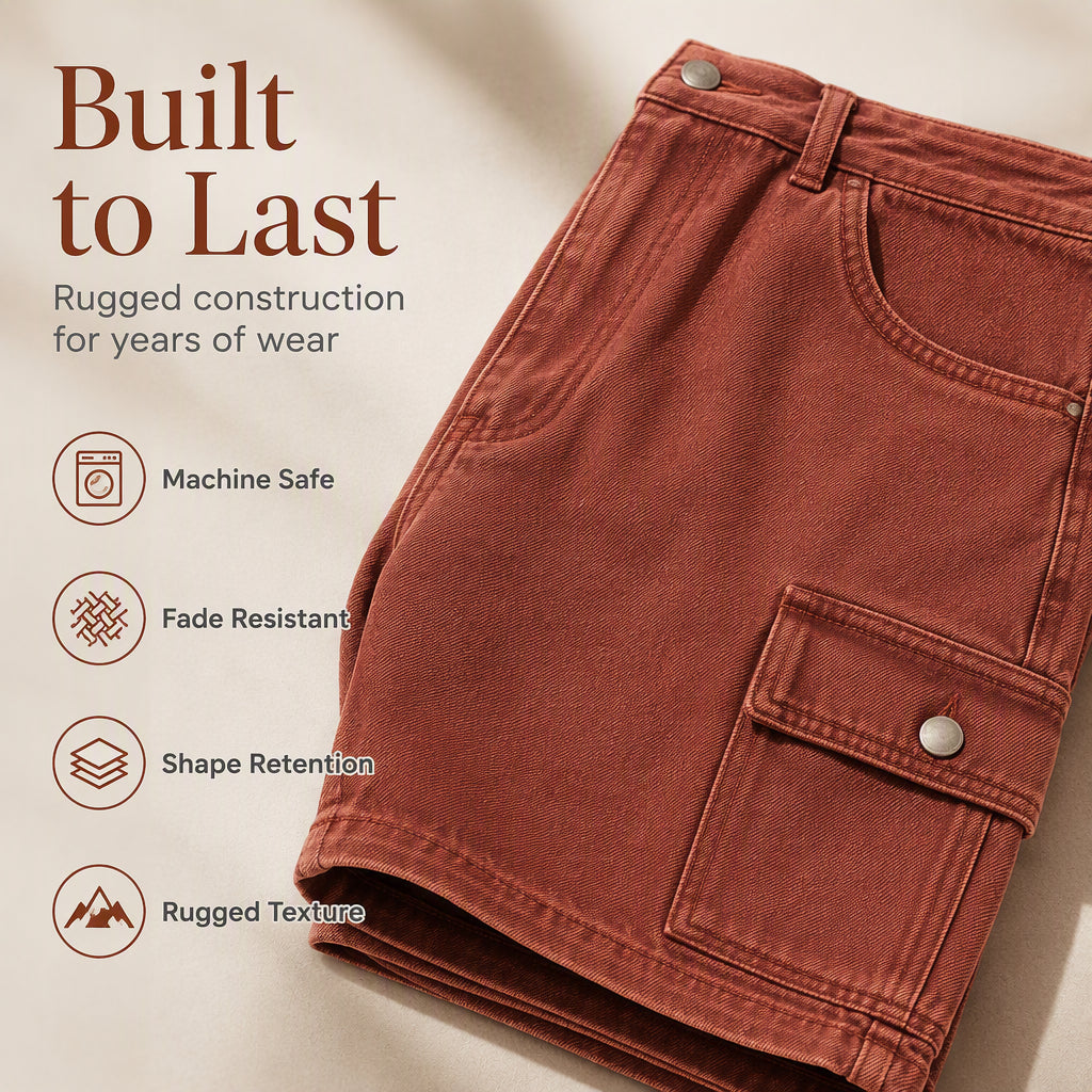 Short cargo en jean coupe ample pour femme