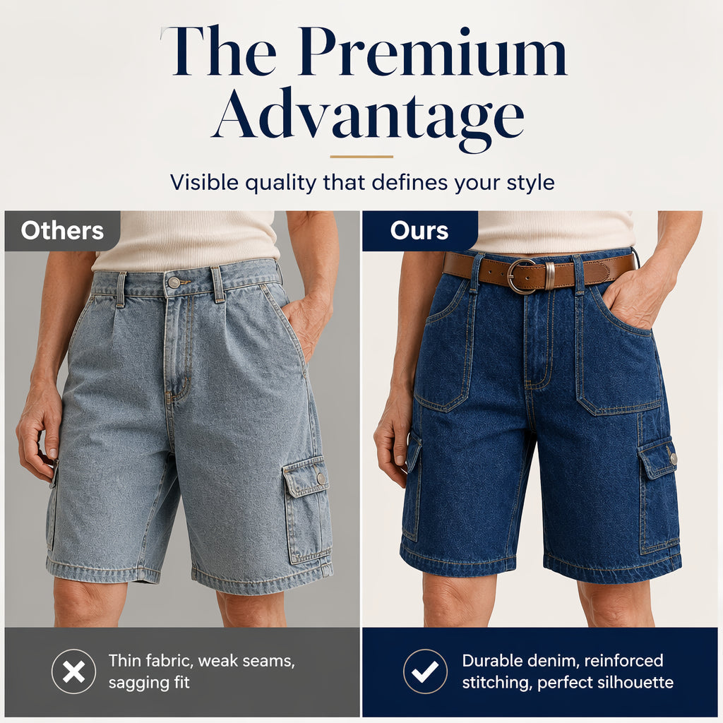 Short cargo en jean coupe ample pour femme