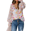 🌸💐 Haut à col en V respirant à imprimé floral pour femme