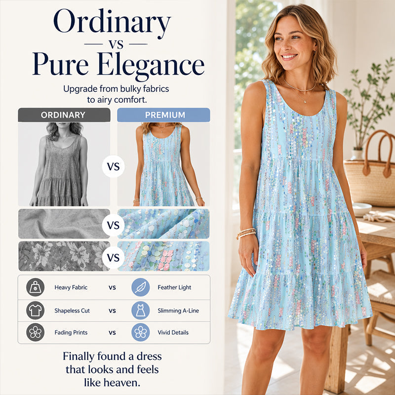 🌷 Robe midi à volants et imprimé délicat, qui respire la douceur et l'élégance 🤍 Robe fluide sans bretelles à volants, idéale pour créer un look polyvalent au quotidien