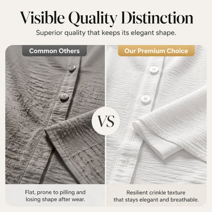 Cardigan boutonné pour femme à col en V, manches trois-quarts amples, tissu texturé léger, coupe décontractée pour usage quotidien 🔥 - 57 % 🍃 Coupe ample sans serrement, plusieurs coloris unis polyvalents