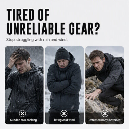 Veste hardshell imperméable et coupe-vent unisexe, capuchon intégré, plusieurs poches zippées, tissu extérieur résistant pour usage quotidien 🔥 - 40 % 🍃 coupe fonctionnelle pour tous les styles