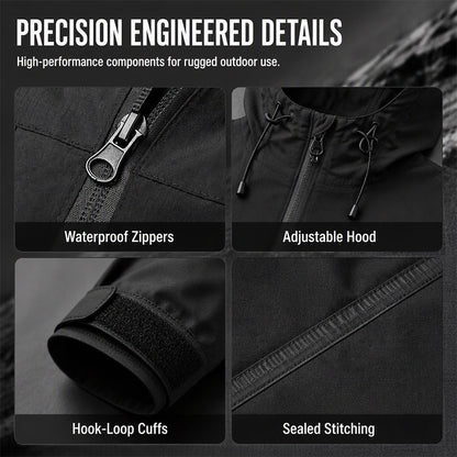 Veste hardshell imperméable et coupe-vent unisexe, capuchon intégré, plusieurs poches zippées, tissu extérieur résistant pour usage quotidien 🔥 - 40 % 🍃 coupe fonctionnelle pour tous les styles