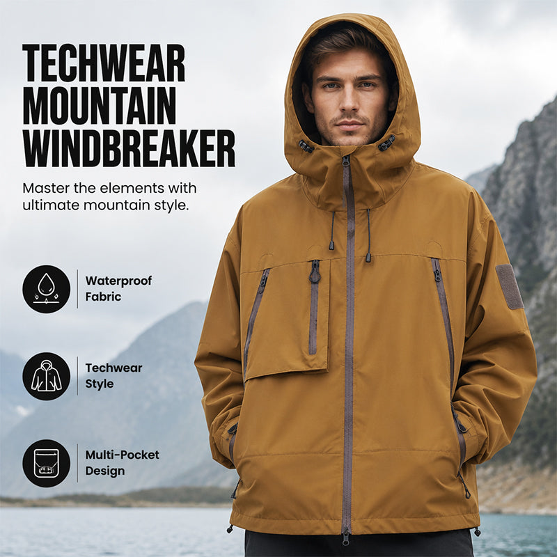 Veste hardshell imperméable et coupe-vent unisexe, capuchon intégré, plusieurs poches zippées, tissu extérieur résistant pour usage quotidien 🔥 - 40 % 🍃 coupe fonctionnelle pour tous les styles